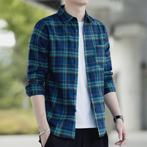 春季衬衫男长袖韩版潮流有领休闲上衣2020春装新款中青年男士衬衣