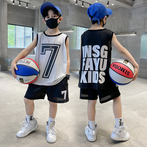 男童夏季背心无袖套装速干篮球服2024新款儿童夏装运动帅气时髦潮