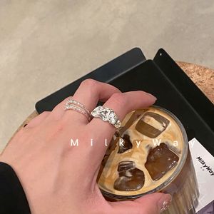 有迹MilkyWay个性褶皱时尚小众设计感ins百搭韩国开口女戒指指环