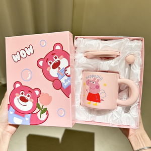 网红少女心生日礼物小猪佩奇陶瓷杯水杯送女朋友姐妹高颜值礼盒装