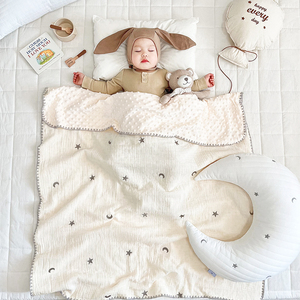 豆豆毯婴儿盖毯宝宝毛毯新生纱布被子儿童幼儿园毯子春秋薄被四季