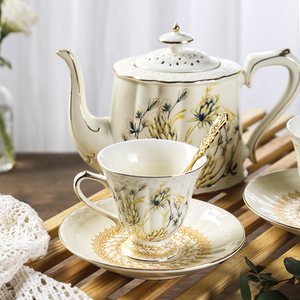 欧式咖啡杯碟套装陶瓷法式下午茶茶具宫廷风泡茶壶凉水壶花茶杯子