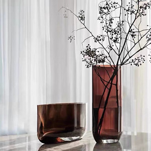 现代轻奢北欧琉璃花瓶花器软装样板房餐桌客厅售楼处饰品