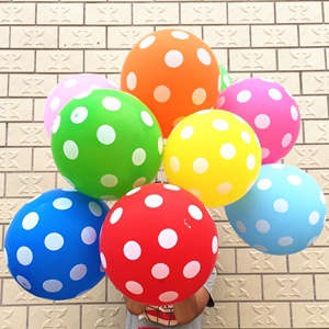大号12寸加厚圆点气球生日婚庆装饰糖果色波点圆形气球100个包邮