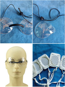 带绑绳ABS塑料眼罩有孔透气 眼睛部固定术后眼贴防碰撞独眼镜片垫
