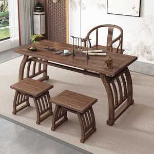 新中式实木书法桌书画桌子家用写字台书房办公桌禅意茶室书案画案