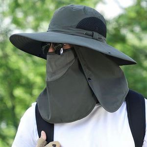 打药戴的防晒防尘帽子打农药防护面罩全脸夏季冒子披肩帽男士户外