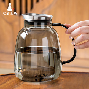 冷水壶玻璃耐高温家用大容量凉水杯高颜值装水容器夏天冷泡果茶壶