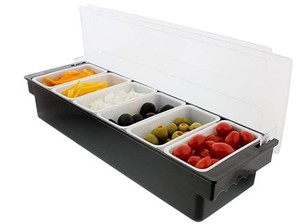 4格6格果盒水果盒 塑料分格和 调味盒 酒吧吧台用具 鸡尾酒装饰盒