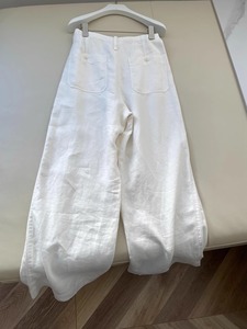 白色亚麻直筒裤男生190高个子加长版棉麻裤子进口120cm夏季休闲裤