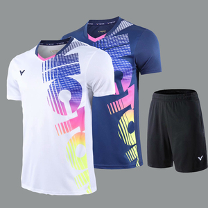 夏季速干羽毛球服套装男女短袖上衣运动比赛服兵乓球训练服定制
