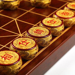 金丝楠木象棋中国实木小叶桢楠九龙高档大号折叠棋盘套装收藏送礼