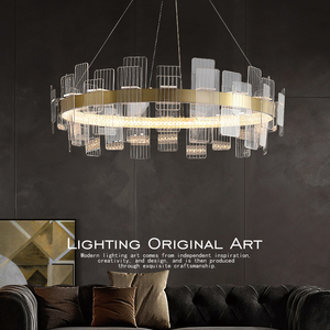 现代简约客厅吊灯设计师样板间创意个性卧室餐厅圆环轻奢LED灯具