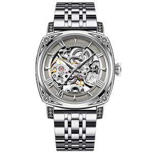 品牌正品全自动机械防水夜光男手表镂空飞轮时尚休闲大盘钢带腕表