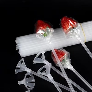 草莓花束托杆车厘子固定托杯水果零食支架包装用品加厚气球棒托棒
