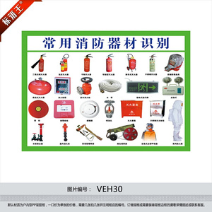 常用消防器材的识别挂图海报宣传画消防知识常识图片墙贴画VEH30