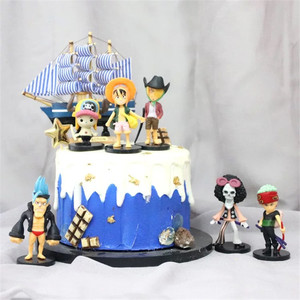 海贼王帆船蛋糕装饰摆件 路飞火影忍者玩偶 一帆风顺生日烘焙插件