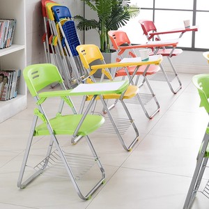 免安装培训折叠椅带写字板会议室椅子会议椅带桌板幼儿园塑料椅子