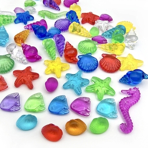 新品儿童宝石玩具海洋生物贝壳海螺海星新款仿水晶宝珠过家家游戏