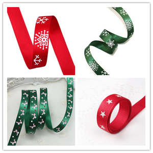 圣诞韩网同款红色绿色雪花五角星蝴蝶结1cm宽2米长丝带装饰带扎带