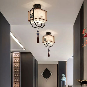 新中式过道吸顶灯中国风简约创意小卧室书房走廊楼梯玄关入户灯具
