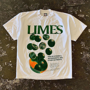 LIMES 解析酸橙作用字母印花T恤男女款日系圆领短袖T小众百搭上衣