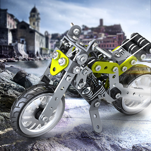 拼装摩托车模型螺丝螺母组合组装益智玩具男孩智力动脑拆装车模