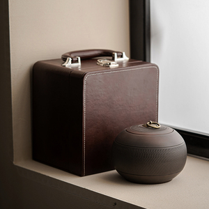 紫陶茶叶罐精品高档茶叶礼盒装空盒普洱茶包装盒陶瓷红茶复古定制