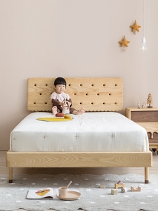 童年时光饼干床儿童床木蜡油1.2*1.5*1.8米实木床北欧定制家具
