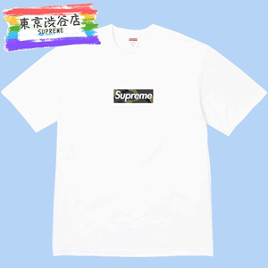 Supreme 23FW Camo Box Tee 迷彩格经典LOGO 印花男女T恤圆领短袖