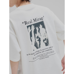 【NANS】“REAL MIRAGE”主题前后组合印花300G重磅精梳棉廓形TEE