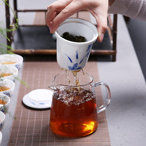 传艺窑手绘玻璃茶壶加厚耐热泡茶具陶瓷过滤内胆红茶壶功夫冲茶器