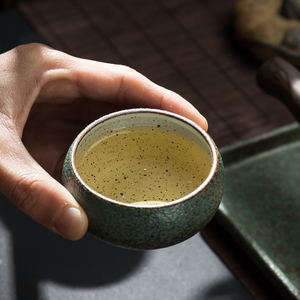 茶杯陶瓷家用功夫茶具粗陶品茗杯套装小号个人主人杯日式普洱闻香