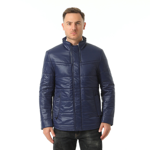 JF1370M品牌剪标尾货冬季中年男士立领深蓝色休闲保暖棉衣厚外套
