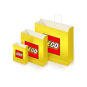 LEGO乐高积木玩具礼品袋购物袋包装袋手提袋黄色纸袋大号中号小号