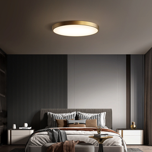 全铜极简轻奢卧室灯吸顶灯现代简约大气主卧室房间灯超薄北欧灯具