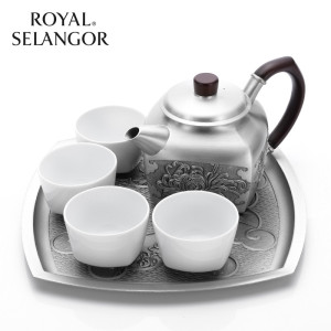 皇家雪兰莪ROYAL SELANGOR四君子茶具六件套马来西亚纯手工锡制品