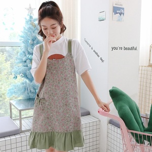 韩版双层洋气围裙厨房做饭家用防污可爱日系围腰工作女小个子时尚