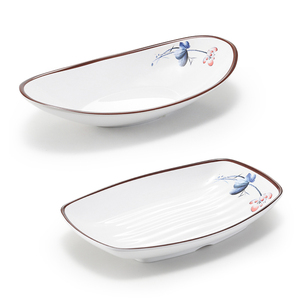 凯柏雅创意船型盘子仿瓷农家乐饭店商用密胺塑料椭圆凉菜碟小吃盘