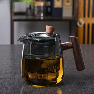 泡荼壶茶壶耐热玻璃茶水分离黑色耐高温茶具套装煮茶壶泡茶壶中式