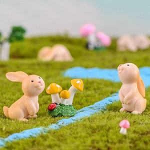 创意手工小饰品可爱兔子套装微景观盆栽造景小摆件创意摄影装饰品