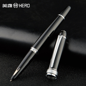 HERO英雄钢笔经典100官方正品14K箭标金笔成人商务办公练字用书法钢笔送礼礼盒装定制l刻字