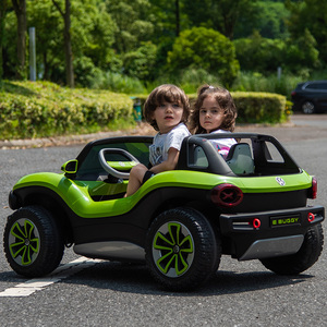 大众甲壳虫双人儿童电动车四轮宝宝汽车遥控玩具车可坐大人锂电瓶