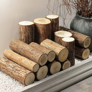 壁炉装饰木头原木小木桩木材木柴围栏木头栅栏实木树桩摆件圆木桩