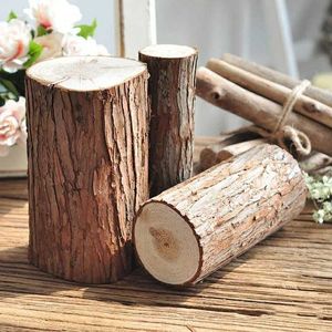 实木带皮圆木片壁炉装饰木柴树桩木材原木装饰木头杉木桩摆件道具