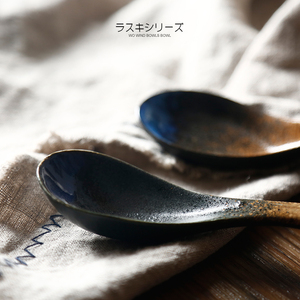 桔梗家 日式陶瓷勺子套装 汤勺汤匙粥勺甜品勺喝汤勺安全手绘餐具