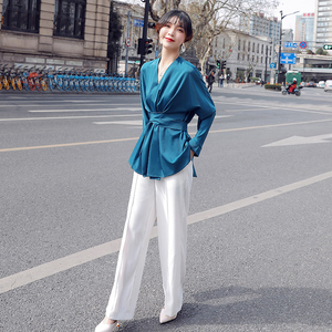 韩版优雅知性御姐范职业套装2024年初春高端时尚女气质显瘦阔腿裤