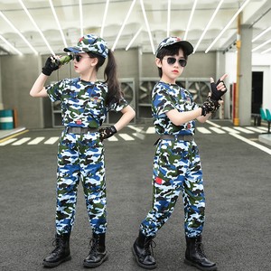儿童迷彩服套装男童夏季空军飞行员服装学生军训服海军装演出衣服