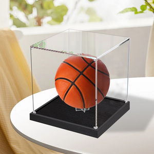 签名足球篮球排球收纳展示盒亚克力234567号标准球高清透明防尘罩