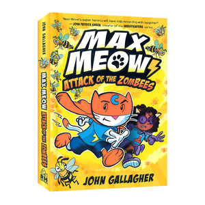 马克思猫5：僵尸蜜蜂的进攻英文原版 Max Meow 5: Attack of the ZomBEES 爆笑英文全彩漫画小说小学英文课外读物儿童漫画故事书